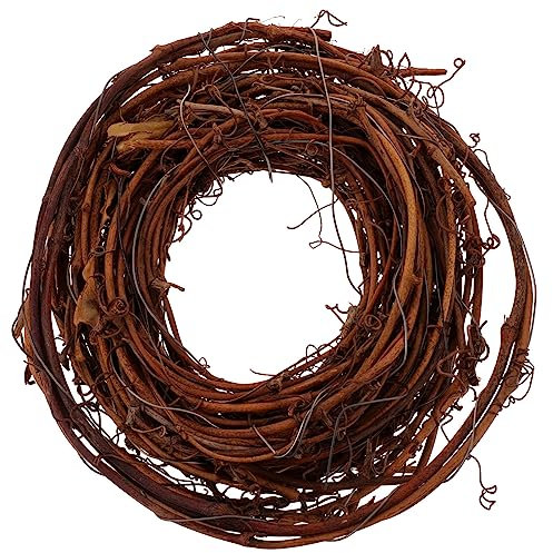 ifundom Natürlicher Weinrebenkranz Weinzweig-Kranz Rattan- Weihnachtsgirlande Zweig- Tür-Wandbehang Für DIY-Bastelarbeiten Weihnachten Hochzeit Party-
