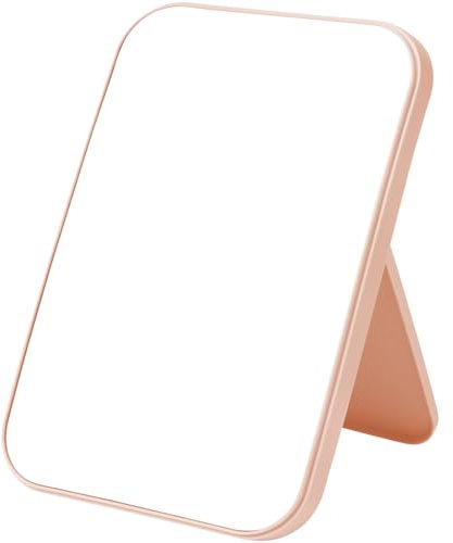 OSDUE Miroir Super HD, 20 * 13.4 CM Miroir de Maquillage Table Miroirs Support Pliable Conçu Portable Table Facile à Transporter Voyage Ultra Fin et Durable Pliable Rose