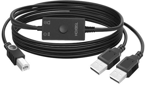 Printer Cable Splitter 2 in 1 Out,Prlnter Splitter for Two Computers,Suitable for Two Computers to Share one Printer, Compatible with inkless Printers,Samsung,MacBook Pro, HP, Canon,Brother, etc.