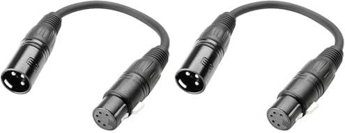 Adam Hall Cables 3 STAR DHM 0020 - DMX Adapter XLR female 5 Pol auf XLR male 3 Pol 0,2 m (Packung mit 2)