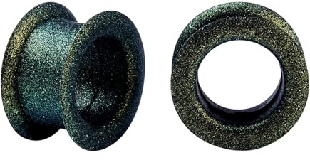 Ohr-Tunnel, Hartsilikon, doppelt ausgestellt, Ohr-Expander, Plugs, Dehnstäbe, für Männer und Frauen, Weiß / Schwarz, Körperpiercing-Schmuck, 2,5 cm, 1/2(12mm), Silikon, Kein Edelstein