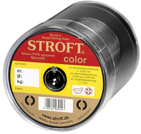 Stroft Color Monofile Angelschnur Schwarz 0,45mm 16,0kg 500m
