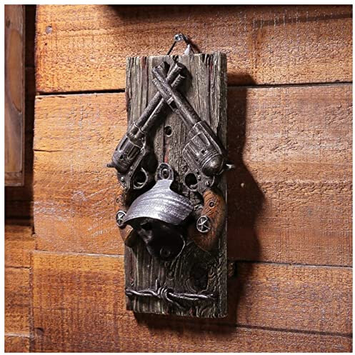 JOYTILLGU Tire Bouchon Vintage de 8 Pouces Vintage Bier Occupateur Western Bar Mur Flaceur Ouvre-Bouteille Décoration Cintre Mural Peut Ouvrir Cadeau créatif Tire Bouchon Electrique
