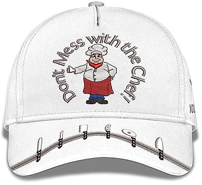 Casquette De Baseball Ustensile De Cuisine Personnalisé Ne Plaisantez Pas avec Le Chef Golf Casquette Lavable Snapback Hat Unique Hat pour Voyages, Femme, Cadeau
