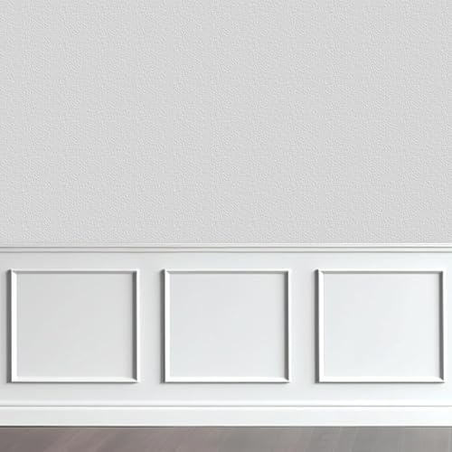 Hungbak 4 Ensemble de kit de moulure de mur d'accent prédécoupé de 20 x 20, panneaux de boiserie préfabriqués à coller et à décoller pour décoration intérieure, moulure de plinthe prête à assembler