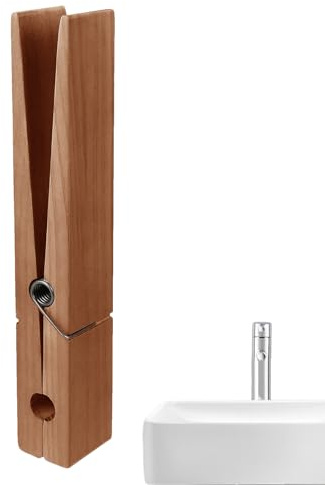 Oversized Wooden Towel Clips - Giant Spring Based Laundry Holders For Bath & Home | Drying Clips For Blankets, Curtains And Clothes | Sturdy Design Of The Econom