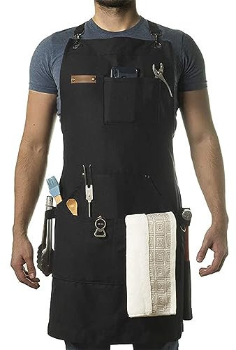 FUUGlan Stenffy Professional Work Apron Heavy Duty Canvas Adjustable Back Weight Multiple Pockets For Men's And Women's