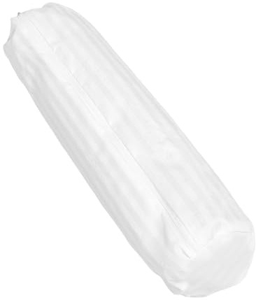 TOPPERFUN Taie d'oreiller Ronde 20x80cm en Tissu Blanc, Fermeture Cachée