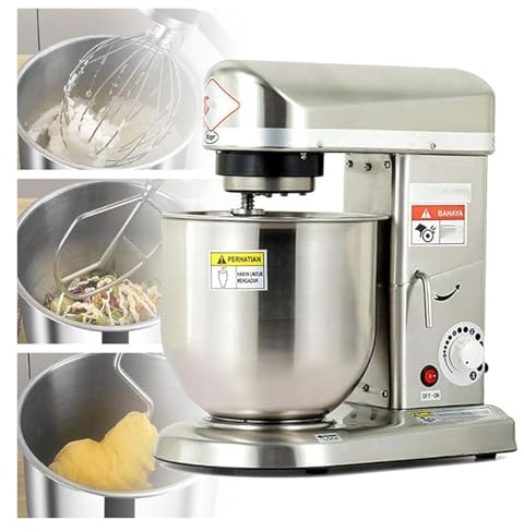 Malaxeur professionnel, 300W/500W/500W, 5L/7L/10L, Robot de cuisine multifonction, bol en acier inoxydable, malaxeur à pain 3 vitesses (10L)