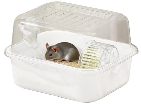 Rennmauskäfig – transparentes Haustier-Mäusehaus | Transparenter interaktiver Kleintier-Spiel-Schlafraum für Chinchillas, Mäuse, Rennmäuse, drinnen und draußen