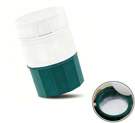 4 in 1 Tablettenmörser Pillenmörser, Multifunktionaler Tablettenmühle Pillenteiler Tablettenzerkleinerer Schneller mit Tablettenschneider Tablettenteiler Tablettenfach und Wasserspeichertank