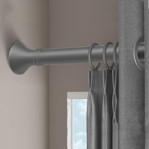 Teleskopstange Zum Klemmen 300 400 500cm Gardinenstange Ohne Bohren Für Gartenpavillon, Spannstange Zum Klemmen, Ø33mm Edelstahl Vorhangstange Klemmstange Türrahmen(Grau,410-500cm)