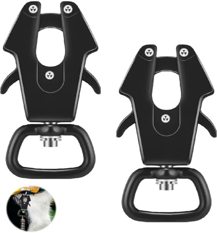 2 Stück Heavy Duty Hundeleine Karabinerhaken mit 360° Drehgelenk – Robustes Frosch-Schnallen-System, für Hundeleinen, Halsbänder & Outdoor Camping Zubehör