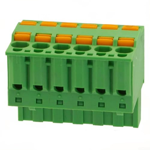 Morsettiera PCB, 2EDGKDH-presa verde passo 5,08 mm, connettore innestabile a doppio pulsante a molla per cablaggio del circuito (6P)