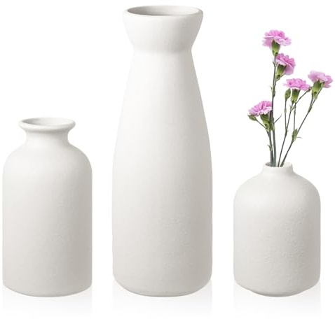 3 Jarrones cerámicos Modernos Decorativos para Flores y hogar