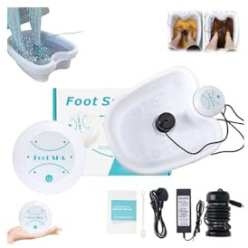 Ionisches Fußbad, Ionic Detox-Fußbad, Komplett-Set für elektrolytische Fußbäder, tragbare Spa-Reinigungsmaschine, Geschenk zum Muttertag (weiß)