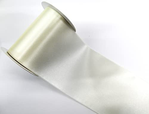 CaPiSo 10m feinstes Satin-Schleifenband 10cm Premium Geschenkband Dekoband Dekorationsband Dekoration in 10cm Breite (Creme)