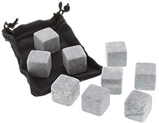 Pradel Excellence - Coffret de 9 Pierres à Whisky - Refroidissement sans Dilution - Pierres Naturelles Réutilisables - Étui de Rangement - Idéal pour Spiritueux, Gris