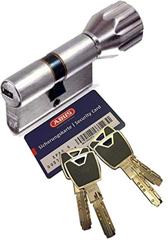 ABUS XP20S KXP20S Knaufzylinder Länge Z30/K30mm K=Knaufseite, mit Sicherungskarte und 4 Schlüssel mit Design-Clip, mit SKG** Bohrschutz
