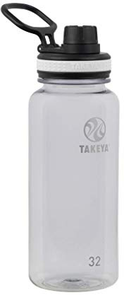Takeya Tritan Sport Water Bottle with Spout Lid - BPA-Free & Dishwasher-Safe Water Bottle - Reusable Bottle with Lid Handle - Simple Leak-Proof Water Bottle - 32 oz, Clear