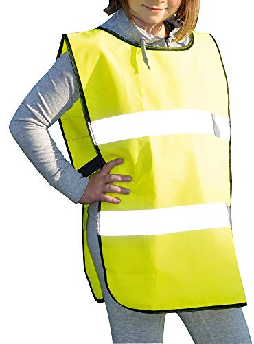 4business 5er Set Signalüberwurf gelb EN 1150 für Kinder und Erwachsene Unisize Gummizug Polyester waschbar Sicherheitsweste Warnweste Signalweste 5 Stück