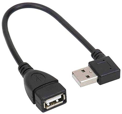 innov8 USB 2.0 Type A Male to Female Data Transfer & Charging Extension Cable for Computer, Mouse, Card Readers, Keyboards and other USB Peripherals (Right Angle) - 0.3m