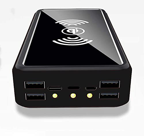 Batterie Externe Solaire 50000mAh - Chargeur Portable - Power Bank De Secours - Chargeur Solaire sans Fil 10W - Batterie de Secours Compatible pour iPhone - Samsung - Ipad etc,Noir,50000mAh