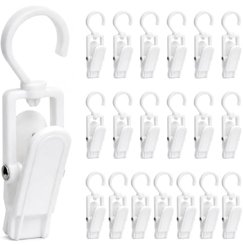 QWORK® 20PCS Portable Hanger Clip, 10.5cm (4) Multifunction Laundry Hook Clip for Towel Sheet Boot Hat Clothes Outdoor Activities