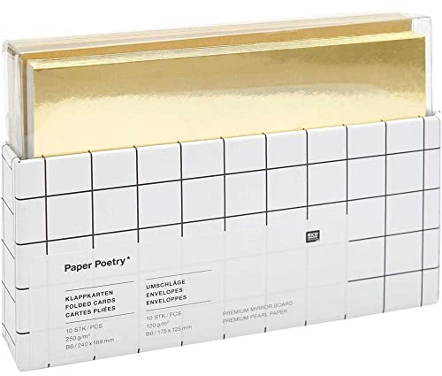 Kartenset Spiegelkarton/Perlmutt gold, B6 FSC MIX