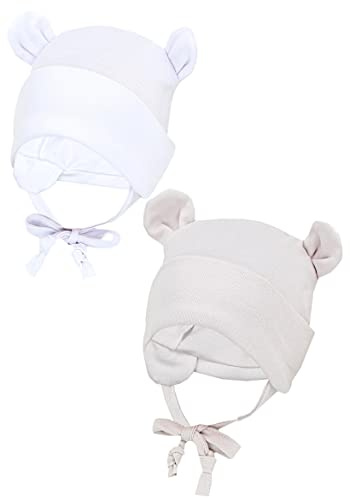 TupTam Baby Erstlingsmütze mit Ohrenklappen 2 er Pack
