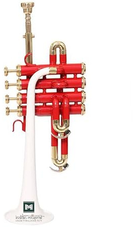 Piccolo Trompete BB Pitch Premium Qualität inkl. Mundstück und Tragetasche (ROT WEISS)
