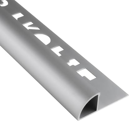 Alu Viertelkreis Profil Fliesenschiene silber matt 2,7m 12mm Aluminium | Für weiche Kantenübergänge und geschützte Fliesenaußenecken, für 12mm Fliesenhöhe, 2,7m, Aluminium, matt, silber