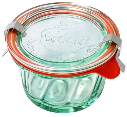 Weck Bakery 165 ml Glas 12-teilig | Glas mit Deckel, Dichtung und 2 Verschlüssen | Zum Konservieren von Konfitüren, Säften, luftdichtes Aufbewahren von trockenen Zutaten