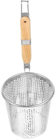 Alipis espumadera de cocina colador de fideos malla tortellini pastas pastas skimmer de alimentos colador de bola de masa mango de madera araña cuchara de filtro desnatadora filtrar