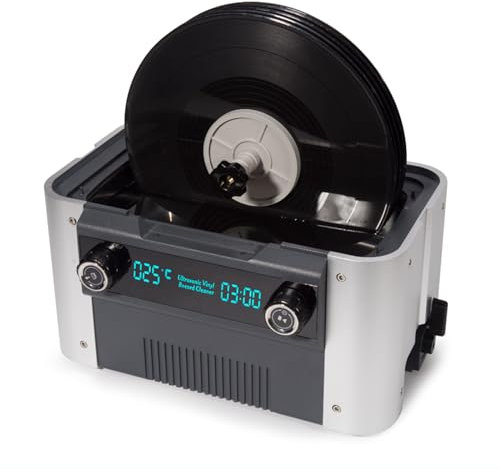 Record Cleaner Ultrasonic Record Cleaning Machine, With 6 Segment Timing & Temperature Control, Auto Spin Ultrasonic Cleaning Machine, With Timing Heating Function, For 8 Discs One Tim