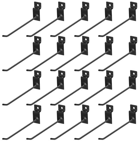 20 Pz Ganci per Pannelli Forati, Ganci Pannello Portautensili, Gancio per Pannello Forato Portautensili, Ganci per Pegboard Hooks in Metallo per Pannelli Forato Garage Negozi di Supermercati (15CM)
