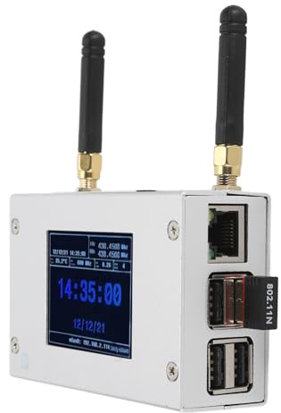 Plyisty MMDVM Duplex-Hotspot-Board, Digitales Multi-Mode-Sprachmodem, Unterstützt C4FM/DMR/DSTAR P25, mit Metallgehäuse und Farbdisplay, Integrierte 8G-TF-Karte