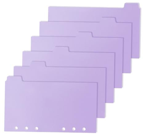 KICHOUSE 6stücke Ordnertrennblätter Mit Laschen Aus Pp-material Trennblätter Für Ordner Format Loseblatt-seitenmarkierungen Ästhetische Trennblätter Für Bücher Und Notizbücher Farbige Ordne