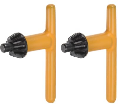 sourcing map Chuck Key 8mm Top Insert Head Diameter 11 Teeth for 3-16mm Drill Chuck Yellow 2pcs