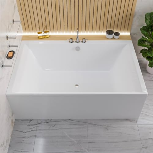 ECOLAM Badewanne Crown LUX 190x120cm für Zwei Schürze Ablauf Füße Silikon | Mittelablauf risige Doppelbadewanne ideal für Zwei weltbekannter Hersteller Top Qualität Verkleidung keine Fliesen nötig