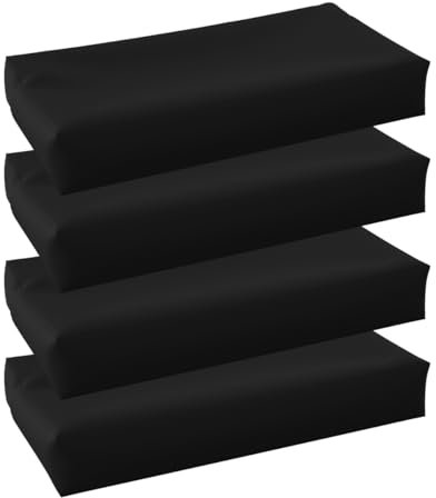 Cozomiz Bezüge für Palettenkissen Outdoor Wasserdicht Sofakissen Kissenhülle Kissenbezug Wasserfest Sitzkissen Dekorativ Ersatzbezug für Sitzteil Ersatzkissenbezug 33x65x10cm 4 Stück Schwarz