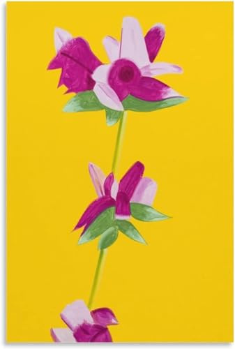 Rikin Liuff Alex Katz Poster《 Azaleas On Yellow》Canvas Painting Alex Katz Wall Art Alex Katz Prints Alex Katz Picture For Home Wall Art Decor 50x70cm No Frame