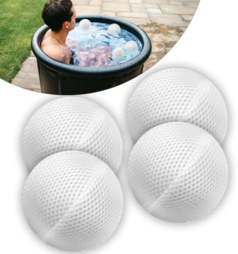 4 Pcs Cold Plunge Filter Scum Absorber, Ice Bath & Cold Plunge Accessories, Reusable Ice Bath Tub Filter Oil Scum Balls Floating to Keep Water Clear, Cold Plunge Water Filter, Ice Bath Water Cleaner