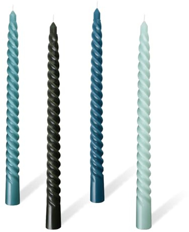 Party-Dinnerkerzen, farblich verläufene, gedrehte, spiralförmige Kerzenstäbe, lange 6-Stunden-Brenndauer, nicht duftend, rauchfrei für Kerzenständer, Tisch, Abendessen, Geburtstag, Heimparty-Dekor