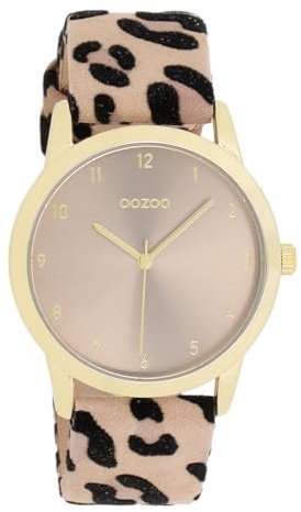 Oozoo - Timepieces Damen Uhr | Armbanduhr Damen mit Lederarmband | Moderne Uhr für Frauen | Edle Analog Damenuhr in rund (38mm Gehäuse)