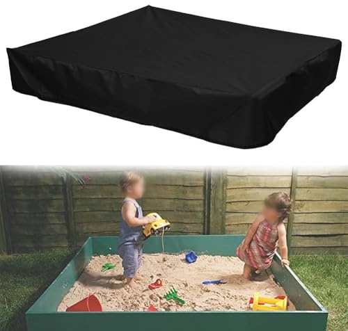 Cubierta para arenero, cubierta impermeable para arenero, protección UV, cubiertas de piscina con cordón para parque infantil, 200 x 200 x 20 cm (180 x 180 x 20 cm)