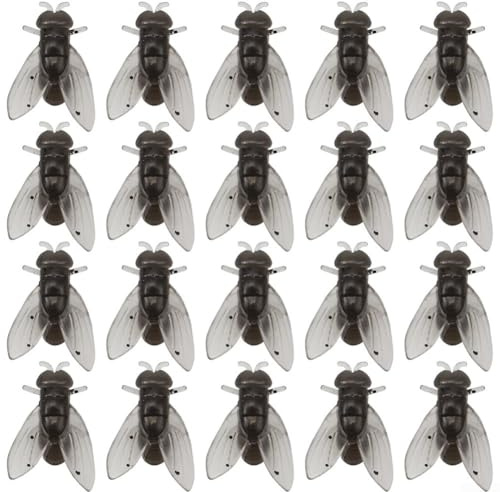 Appâts souples pour pêche à la mouche - 20 pièces - Aspect réaliste - Pour améliorer votre expérience de pêche à la ligne (L noir)