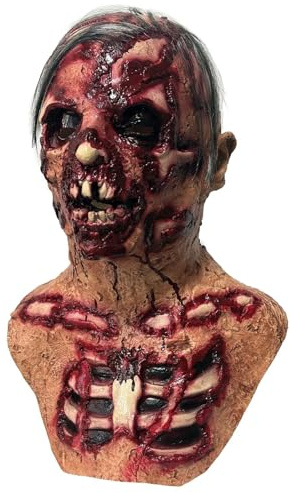 Crazycos Gruselige Zombie Maske, Scary Walking Dead Zombie Head Mask Latex, Biochemisches Monster Cosplay Halloween Cosplay Kostüm Party Requisiten