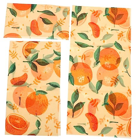 CIYODO Envoltorios De Alimentos De Cera De Abejas 3 Unidades 30x30 Cm Tela Natural Sostenible Conservación Ecológica Reutilizable para Cocina Doméstica