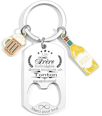 YUANSI Cadeau annonce grossesse Tonton Porte Clef Tu vas etre Tonton Décapsuleur Cadeau Anniversaire Homme Original Cadeaux de Noël Pour Tonton (1)